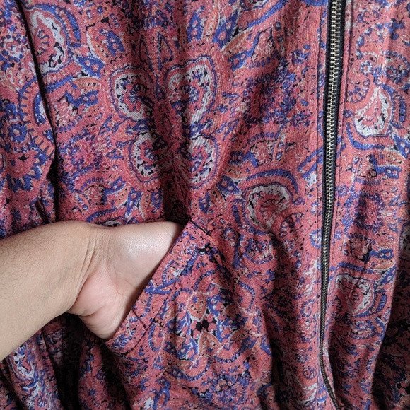 BOHO Free People Printed Balloon-Sleeve Jacket - Picture 7 of 7